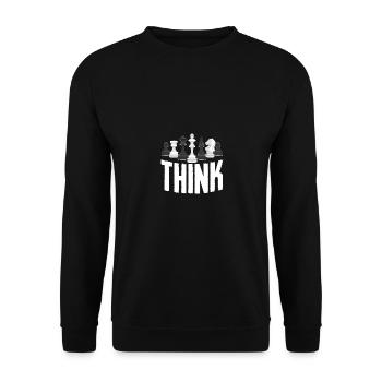 Think for chess players chess - Unisex Sweatshirt - black - Front - Alina (178cm) & Michal (187cm)