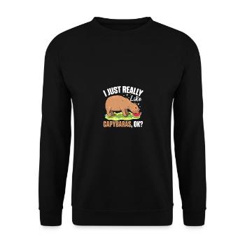I Just Really Like Capybaras OK Capybara - Unisex Sweatshirt - black - Front - Alina (178cm) & Michal (187cm)