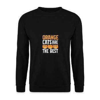 Orange Cats Für Katzenliebhaber Katzenmama - Unisex Pullover - Schwarz - Vorne - Alina (178cm) & Michal (187cm)