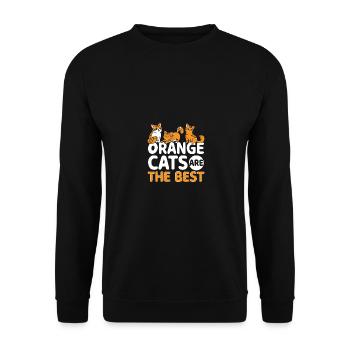 Orange Cats Für Katzenliebhaber Katzenmama - Unisex Pullover - Schwarz - Vorne - Alina (178cm) & Michal (187cm)