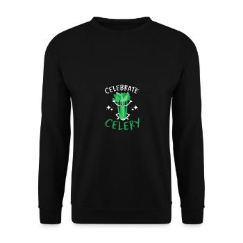 Celebrate Celery for Vegetarians And Vegans - Unisex Sweatshirt - black - Front - Alina (178cm) & Michal (187cm)