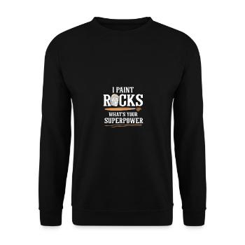 Je peins des roches Quelles sont vos pierres de superpuissance - Sweat-shirt Unisexe - noir - Devant - Alina (178cm) & Michal (187cm)