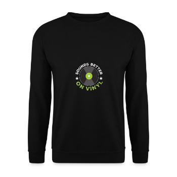 Sounds Better On Vinyl for Record Collectors - Unisex Sweatshirt - black - Front - Alina (178cm) & Michal (187cm)
