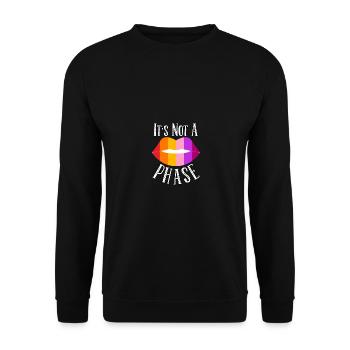 It's Not A Phase Pride Lesbian LGBT - Unisex Sweatshirt - black - Front - Alina (178cm) & Michal (187cm)