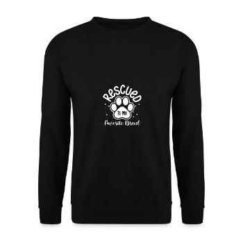 Rescued Is My Favorite Breed Tierrettung Tier - Unisex Pullover - Schwarz - Vorne - Alina (178cm) & Michal (187cm)