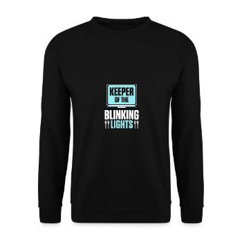 Keeper Of The Blinking Lights Network Networker - Unisex Sweatshirt - black - Front - Alina (178cm) & Michal (187cm)