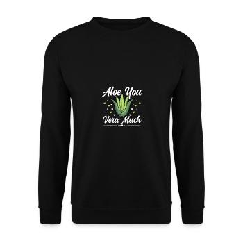 Aloe You Vera Much Succulent Gardener Aloe Vera - Unisex Sweatshirt - black - Front - Alina (178cm) & Michal (187cm)
