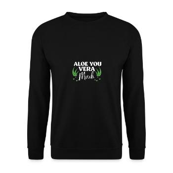 Aloe You Vera Much Succulent Gardener Aloe Vera - Unisex Sweatshirt - black - Front - Alina (178cm) & Michal (187cm)
