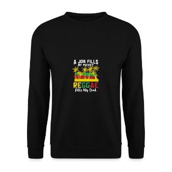 Le reggae remplit mon âme Musique jamaïcaine Rastafari - Sweat-shirt Unisexe - noir - Devant - Alina (178cm) & Michal (187cm)