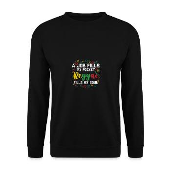 Le reggae remplit mon âme Musique jamaïcaine Rastafari - Sweat-shirt Unisexe - noir - Devant - Alina (178cm) & Michal (187cm)