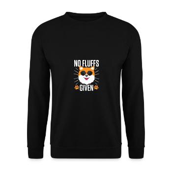 No Fluffs Given Niedlicher Pomeranian Zwergspitz - Unisex Pullover - Schwarz - Vorne - Alina (178cm) & Michal (187cm)