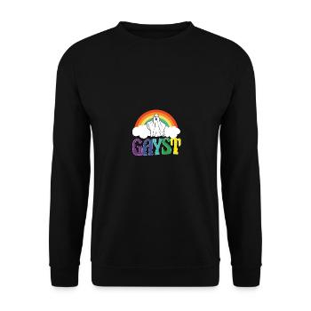 GAYST LGBT Gay Helloween - Unisex Sweatshirt - black - Front - Alina (178cm) & Michal (187cm)
