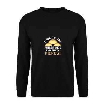 Venez du côté polonais Pierogi Cuisine polonaise - Sweat-shirt Unisexe - noir - Devant - Alina (178cm) & Michal (187cm)