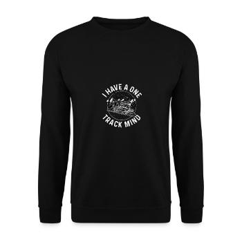 J’ai un chemin de fer modèle ferroviaire à voie unique - Sweat-shirt Unisexe - noir - Devant - Alina (178cm) & Michal (187cm)