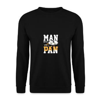 Man With A Pan Für Goldsucher Bergleute - Unisex Pullover - Schwarz - Vorne - Alina (178cm) & Michal (187cm)