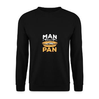 Man With A Pan Für Goldsucher Bergleute - Unisex Pullover - Schwarz - Vorne - Alina (178cm) & Michal (187cm)