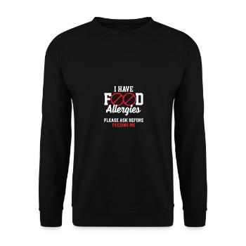 J’ai des allergies alimentaires s’il vous plaît demander à l’allergie - Sweat-shirt Unisexe - noir - Devant - Alina (178cm) & Michal (187cm)