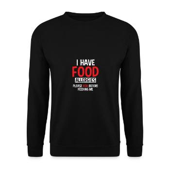 J’ai des allergies alimentaires s’il vous plaît demander à l’allergie - Sweat-shirt Unisexe - noir - Devant - Alina (178cm) & Michal (187cm)