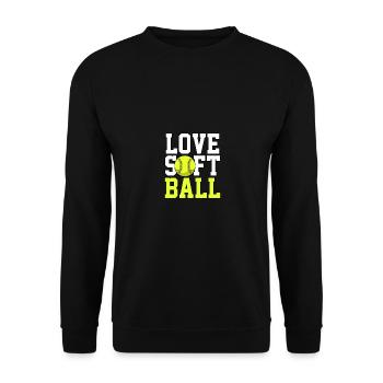 Love Softball Für Teens Kinder Softballplayer - Unisex Pullover - Schwarz - Vorne - Alina (178cm) & Michal (187cm)