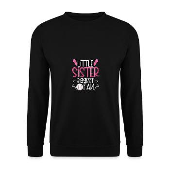 La petite sœur est la plus grande fan pour les adolescents - Sweat-shirt Unisexe - noir - Devant - Alina (178cm) & Michal (187cm)