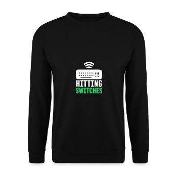Frapper des commutateurs pour le réseau de système de travail de technologie informatique - Sweat-shirt Unisexe - noir - Devant - Alina (178cm) & Michal (187cm)