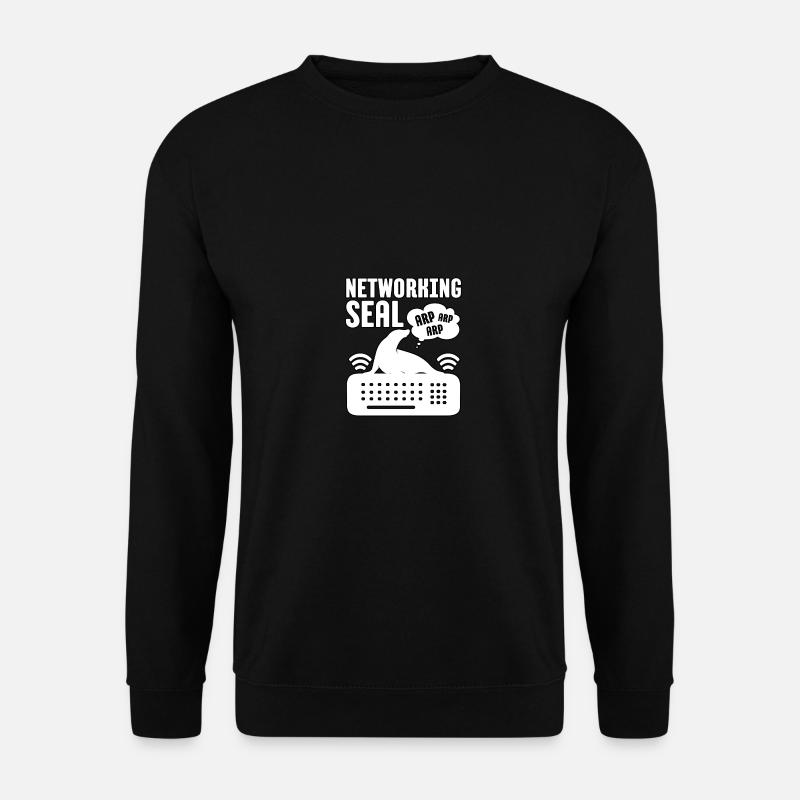 Networking Seal for IT Tech Job System Network - Unisex Sweatshirt - black