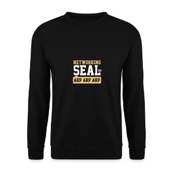 Sceau de mise en réseau pour le réseau de systèmes de travail en technologie informatique - Sweat-shirt Unisexe - noir - Devant - Alina (178cm) & Michal (187cm)