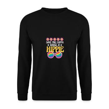 Save The Earth Raise A Hippie Seventies - Sweat-shirt Unisexe - noir - Devant - Alina (178cm) & Michal (187cm)