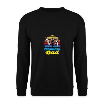 Triathlon Dad für Triathleten Väter Männer - Unisex Pullover - Schwarz - Vorne - Alina (178cm) & Michal (187cm)