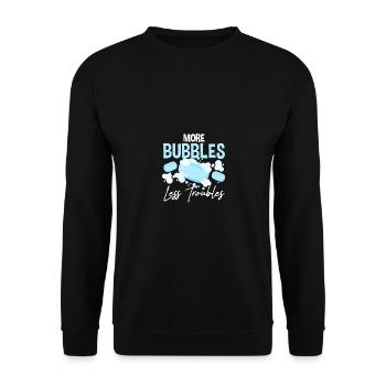 More Bubbles Less Troubles Soap Making - Unisex Sweatshirt - black - Front - Alina (178cm) & Michal (187cm)