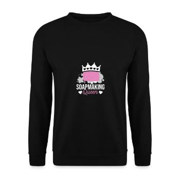 Soap Making Queen Seifenherstellung Seifenmachen - Unisex Sweatshirt - black - Front - Alina (178cm) & Michal (187cm)