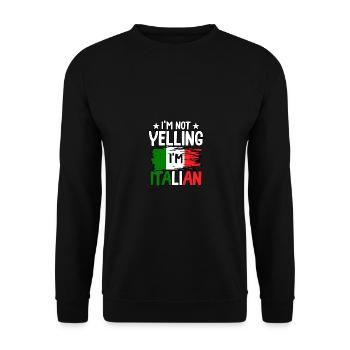 Je ne crie pas que je suis italien pour italien - Sweat-shirt Unisexe - noir - Devant - Alina (178cm) & Michal (187cm)