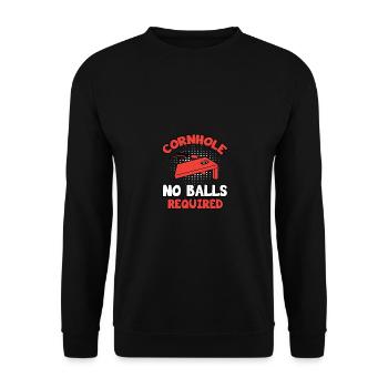 Cornhole No Balls Required Bean Bag Throwing - Unisex Sweatshirt - black - Front - Alina (178cm) & Michal (187cm)