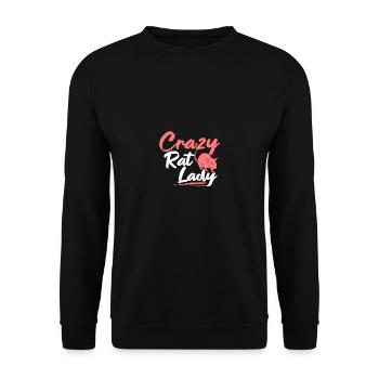 Crazy Rat Lady pour les amoureux des rats Propriétaires de rats - Sweat-shirt Unisexe - noir - Devant - Alina (178cm) & Michal (187cm)
