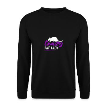 Crazy Rat Lady pour les amoureux des rats Propriétaires de rats - Sweat-shirt Unisexe - noir - Devant - Alina (178cm) & Michal (187cm)