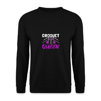 Croquet Queen For Croqueting Women Girls - Unisex Sweatshirt - black - Front - Alina (178cm) & Michal (187cm)