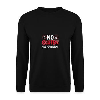 No Gluten No Problem Gluten Frei Awareness - Unisex Pullover - Schwarz - Vorne - Alina (178cm) & Michal (187cm)
