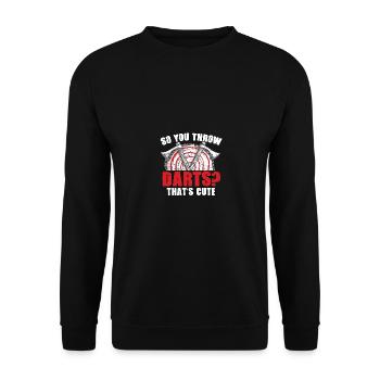 So you throw darts that's cute sport axe and - Unisex Sweatshirt - black - Front - Alina (178cm) & Michal (187cm)