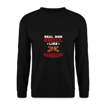 Real Men Smell Like Barbecue for Men Pitmaster - Unisex Sweatshirt - black - Front - Alina (178cm) & Michal (187cm)