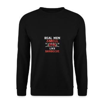 Real Men Smell Like Barbecue for Men Pitmaster - Unisex Sweatshirt - black - Front - Alina (178cm) & Michal (187cm)