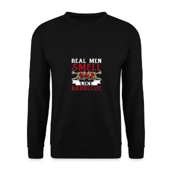 Real Men Smell Like Barbecue for Men Pitmaster - Unisex Sweatshirt - black - Front - Alina (178cm) & Michal (187cm)
