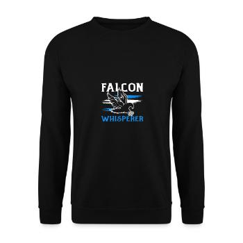Falcon Whisperer Ornithology Falconer - Unisex Sweatshirt - black - Front - Alina (178cm) & Michal (187cm)