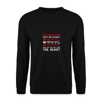 Volunteers Don't Have Time They Have Heart Für - Unisex Pullover - Schwarz - Vorne - Alina (178cm) & Michal (187cm)