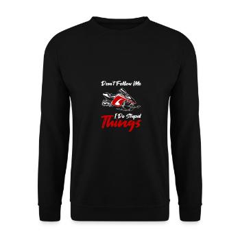 Ne me suivez pas Je fais des choses stupides Motoneige - Sweat-shirt Unisexe - noir - Devant - Alina (178cm) & Michal (187cm)