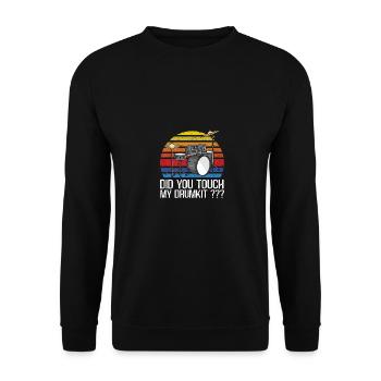 Did You Touch My Drumkit Für Schlagzeuger Männer - Unisex Pullover - Schwarz - Vorne - Alina (178cm) & Michal (187cm)