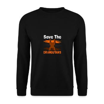 Save the Orangutans Endangered Animals for Men - Unisex Sweatshirt - black - Front - Alina (178cm) & Michal (187cm)