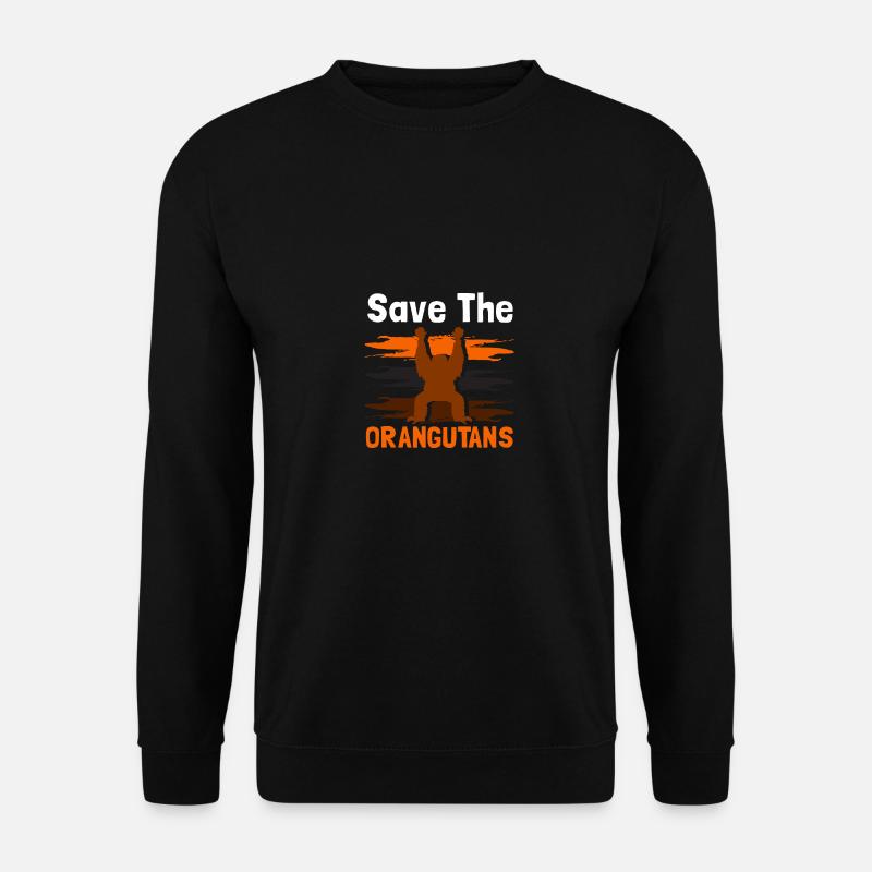 Save The Orangutans Bedrohte Tiere Für Männer - Unisex Pullover - Schwarz