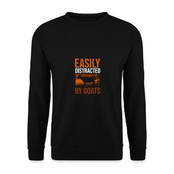 Easily Distracted By Goats Goats Goat Men - Unisex Sweatshirt - black - Front - Alina (178cm) & Michal (187cm)