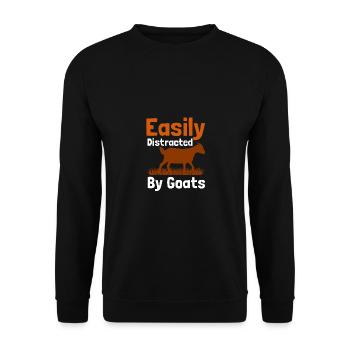 Easily Distracted By Goats Goats Goat Men - Unisex Sweatshirt - black - Front - Alina (178cm) & Michal (187cm)