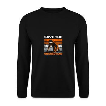 Save the Orangutans Endangered Animals for Men - Unisex Sweatshirt - black - Front - Alina (178cm) & Michal (187cm)